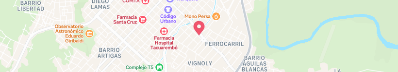 Map Of Calle Justino Menéndez, Tacuarembó, Uruguay, Street