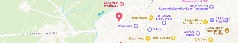 Map Of Gaushala Nadi Road, Muzaffarnagar, India, Street